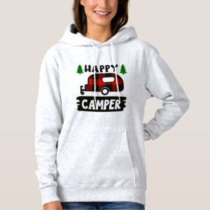 Happy Camper Buffalo Kariert Sweatshirt Hoodie
