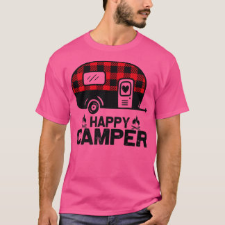 Happy Camper Buffalo Vintag Funny Matching Camper T-Shirt