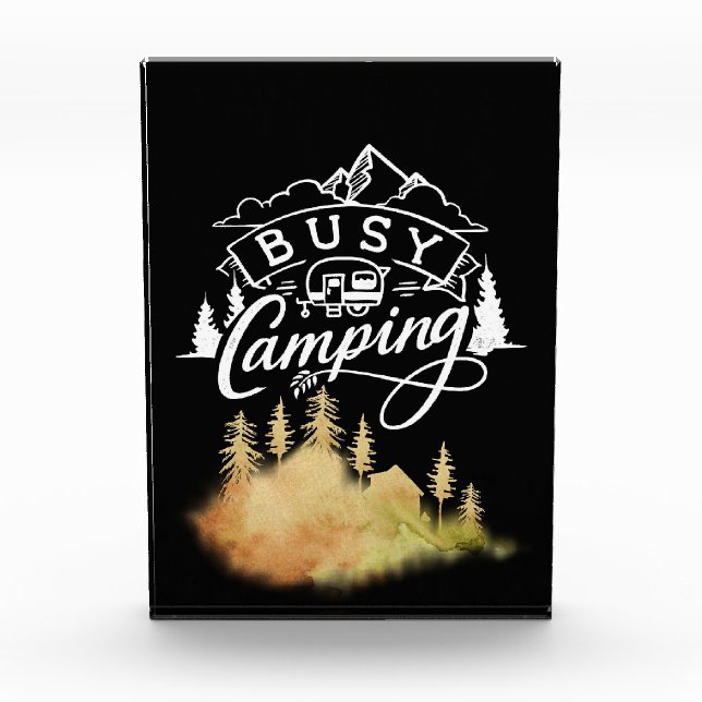 Happy Camper Busy Camping Fotoblock (Vorderseite)