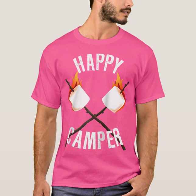 Happy Camper Campfire Marshmallow Smores Lover T-Shirt (Vorderseite)