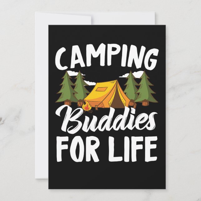 Happy Camper Camping Buddies For Life Dankeskarte (Vorderseite)