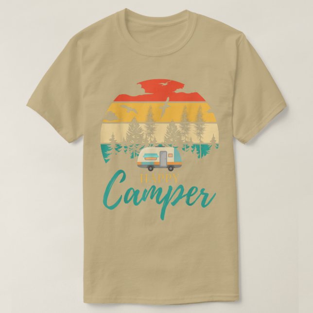 Happy Camper Camping Funny Camping Lovers Men Wome T-Shirt (Design vorne)