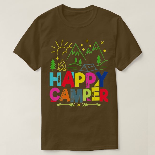 Happy Camper Camping Funny Gift Men Women Kinder-G T-Shirt (Design vorne)