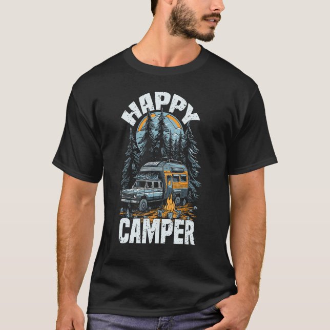 Happy Camper  Camping Graphic Tees for Men Women (Vorderseite)
