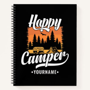 Happy Camper Camping Hiking Travel Caravan Life Notizbuch