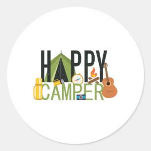 Happy Camper - Camping Lover Design Runder Aufkleber