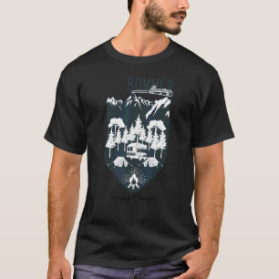 Happy Camper Camping Männer Frauen Retro 70er 80er T-Shirt