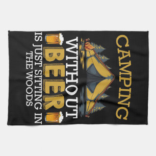 Happy Camper Camping ohne Bier Geschirrtuch
