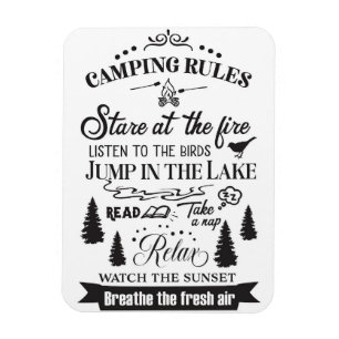 Happy Camper Camping Regeln Magnet