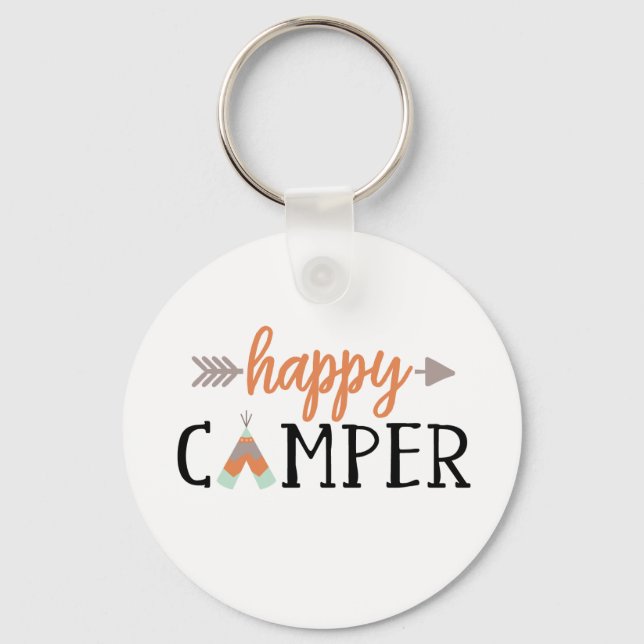 Happy Camper, Camping Schlüsselanhänger (Vorderseite)