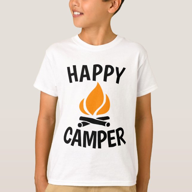 HAPPY CAMPER, Camping T - Shirt (Vorderseite)