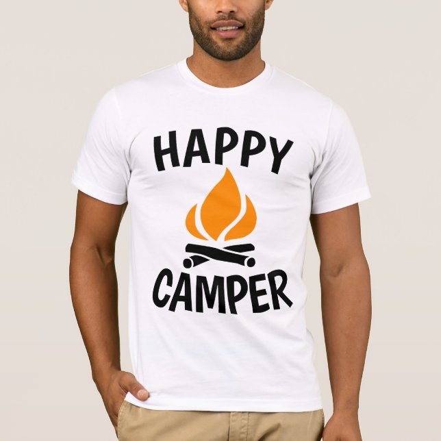 HAPPY CAMPER, Camping T - Shirt (Vorderseite)