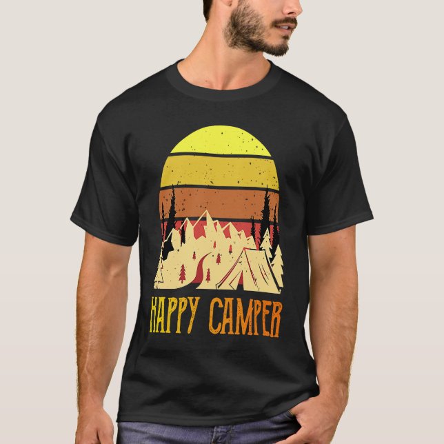 Happy Camper  Camping T-Shirt (Vorderseite)