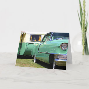 HAPPY CAMPER, CLASSIC CAR & TRAILER BIRTHDAY CARD KARTE