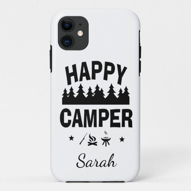 Happy Camper Fun Camping Quote Case-Mate iPhone Hülle (Rückseite)
