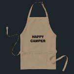 HAPPY CAMPER GRILLEN Schürze für Männer, die Campi<br><div class="desc">HAPPY CAMPER GRILLEN Schürze für Männer,  die Camping und Roadtrips Liebe. Funny Zitat für Damen und Herren,  die gerne campen und mit Anhänger oder RVing reisen. Cool kochen und backen Schürze in Khaki beige,  weiß und gelb. Spaß Grillzubehör. Entwurf der Typografie für Fahrten.</div>