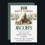 Happy Camper Kids 3. Geburtstag Einladung<br><div class="desc">Spaß neutrales Thema Camping Geburtstagskinder Party. Verfügbar als digitaler Download druckbar. Ideal für jede Jahreszeit. Bauen wir etwas Spaß für Ihre Kleine an ihrem Geburtstag! Benutzerdefiniertes,  personalisiertes,  bearbeitbares elektronisches Download Wasserfarbenzelt,  Bäume,  Wälder,  Kompass,  Abenteuer beginnt,  Happy Camping</div>