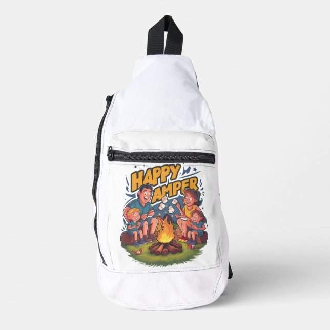 Happy Camper Kleinkind T - Shirt (2) Crossbody Bag (Vorderseite)