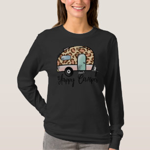 Happy Camper Leopard Adventure Camp Funny Camping T-Shirt