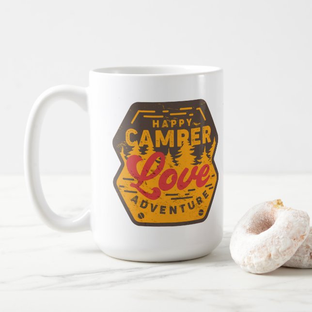 Happy Camper Liebe Adventures Kaffeetasse (Mit Donut)
