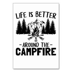 Happy Camper Life ist besser um das Campfeuer Tischnummer