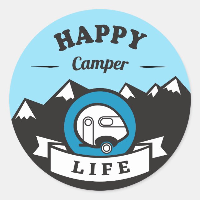 Happy Camper Life Sticker (Vorderseite)