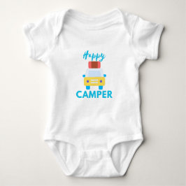 Happy Camper mit Gelb/Weiß Auto mit Gepäck Baby Strampler