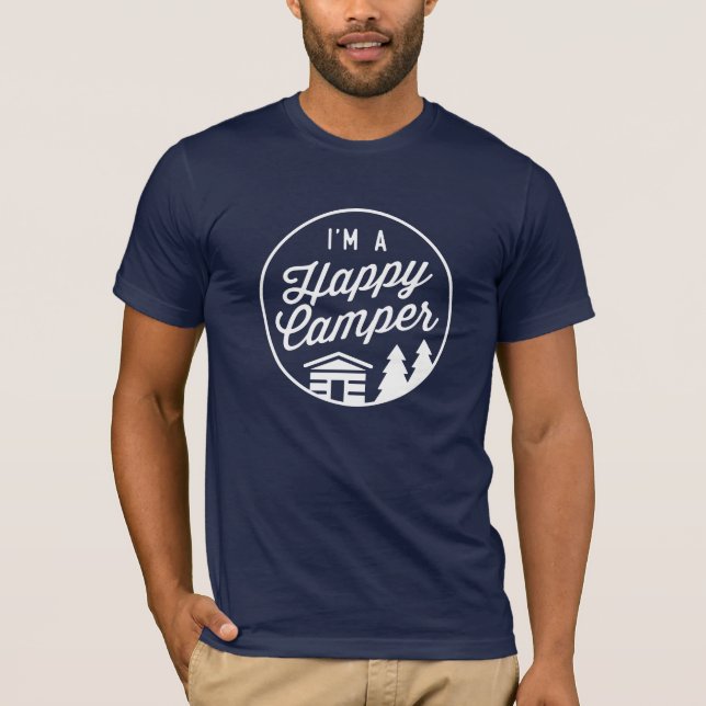 Happy Camper Navy Unisex T - Shirt (Vorderseite)