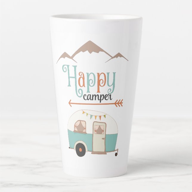 Happy Camper Niedlich Retro RV Milchtasse (Vorderseite)
