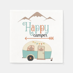 HAPPY CAMPER Niedlich Retro RV Serviette