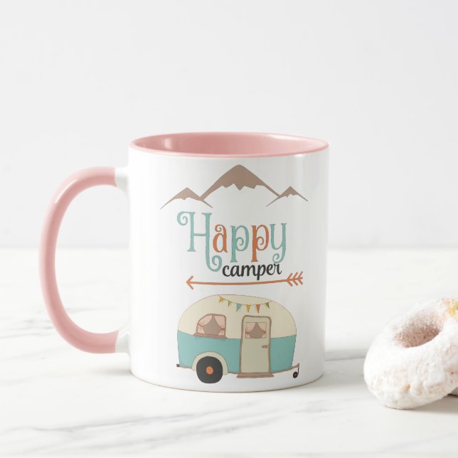 Happy Camper Niedlich Retro RV Tasse (Mit Donut)
