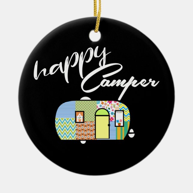 Happy Camper Ornaments Keramikornament (Vorne)