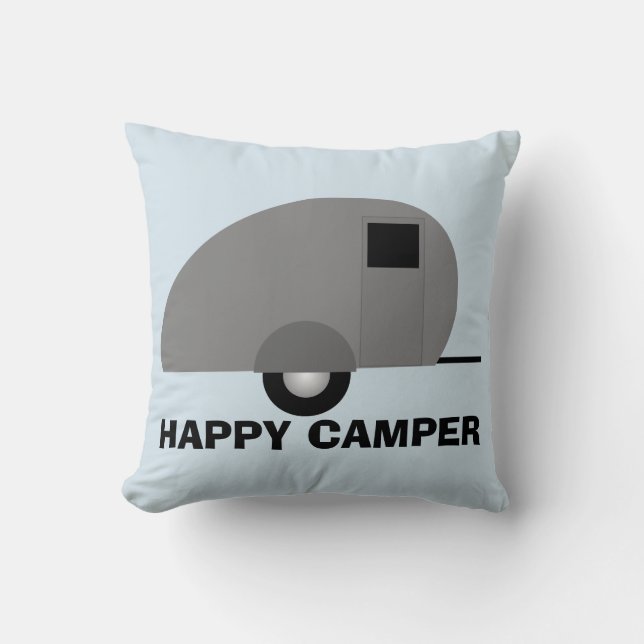 Happy Camper Pillow, Camper Trailer Kissen (Vorderseite)
