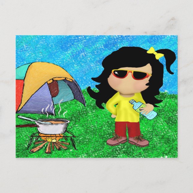 Happy Camper Postkarte (Vorderseite)