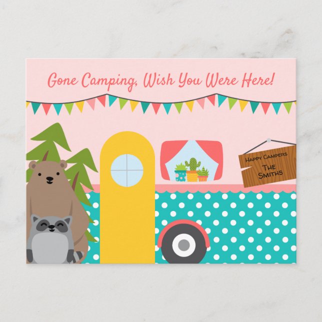 Happy Camper Postkarte (Vorderseite)