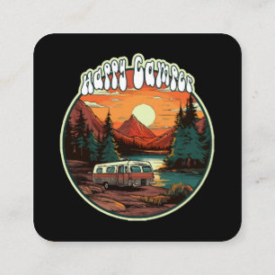 Happy Camper Quadratische Visitenkarte