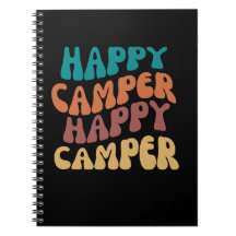 Happy Camper Quote Retro Wavy Text