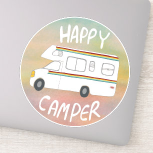 Happy Camper Rainbow RV Sunset Motorhome RV Aufkleber
