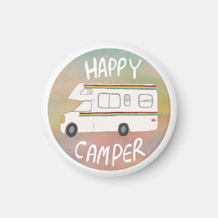 Happy Camper Rainbow RV Sunset Motorhome RV Magnet