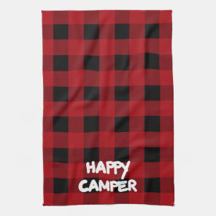 Happy Camper Red und Black Buffalo Kariert Geschirrtuch