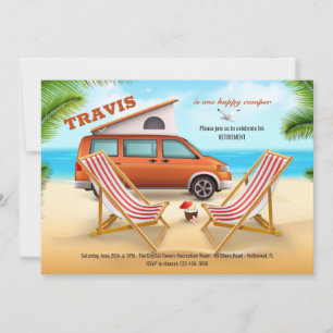 Happy Camper Retirement Party Einladung