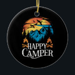 Happy Camper Retro Vintag Matching Camping Crew Keramik Ornament<br><div class="desc">Happy Camper Retro Vintag Matching Camping Crew</div>
