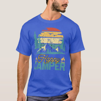 Happy Camper Retro Vintages Funny Matching Camping T-Shirt