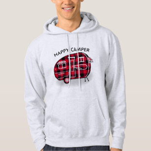 Happy Camper Rustic Red Black Buffalo Kariert Hoodie