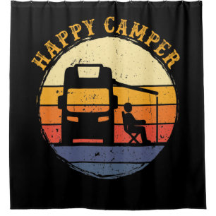 Happy Camper RV Camping Duschvorhang
