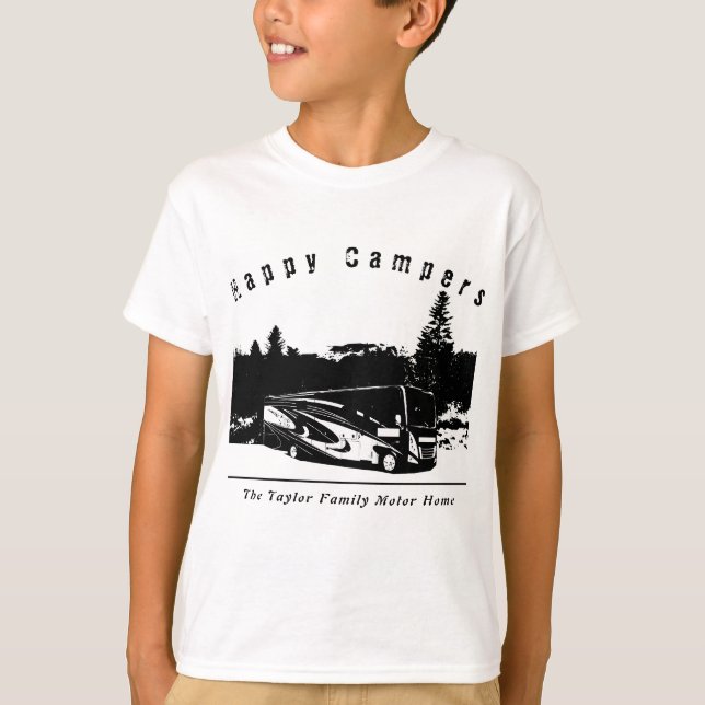 Happy Camper RV Trip Boy's T-Shirt (Vorderseite)