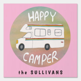 Happy Camper RVing CUSTOMIZED & SITE ERFOLGT Gartenschild