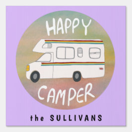 Happy Camper RVing CUSTOMIZED & SITE ERFOLGT Gartenschild