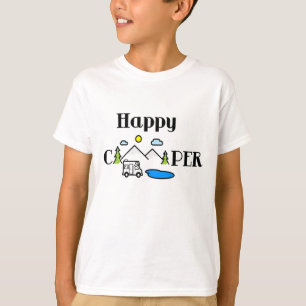 Happy Camper Spaß Natur Grüne Kunst   T-Shirt