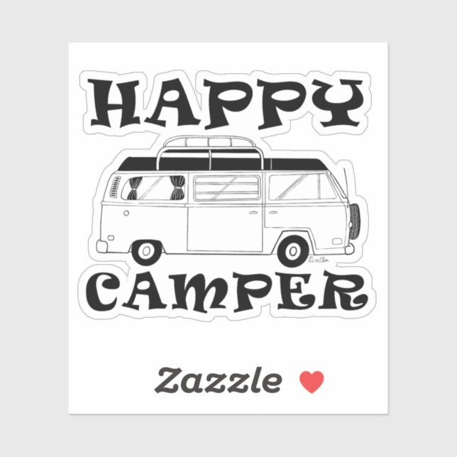 Happy Camper Sticker - Camping Van Decal (Blatt)